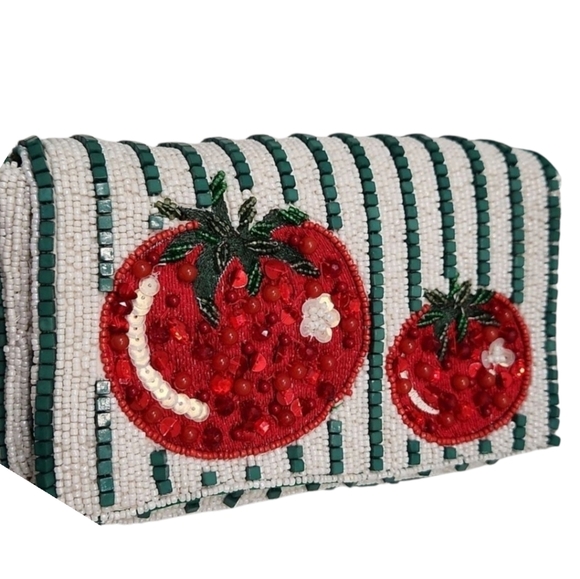 🔹️Made In India Beaded Handcrafted Tomato Design Handbag ✨️🍅 - Picture 1 of 9